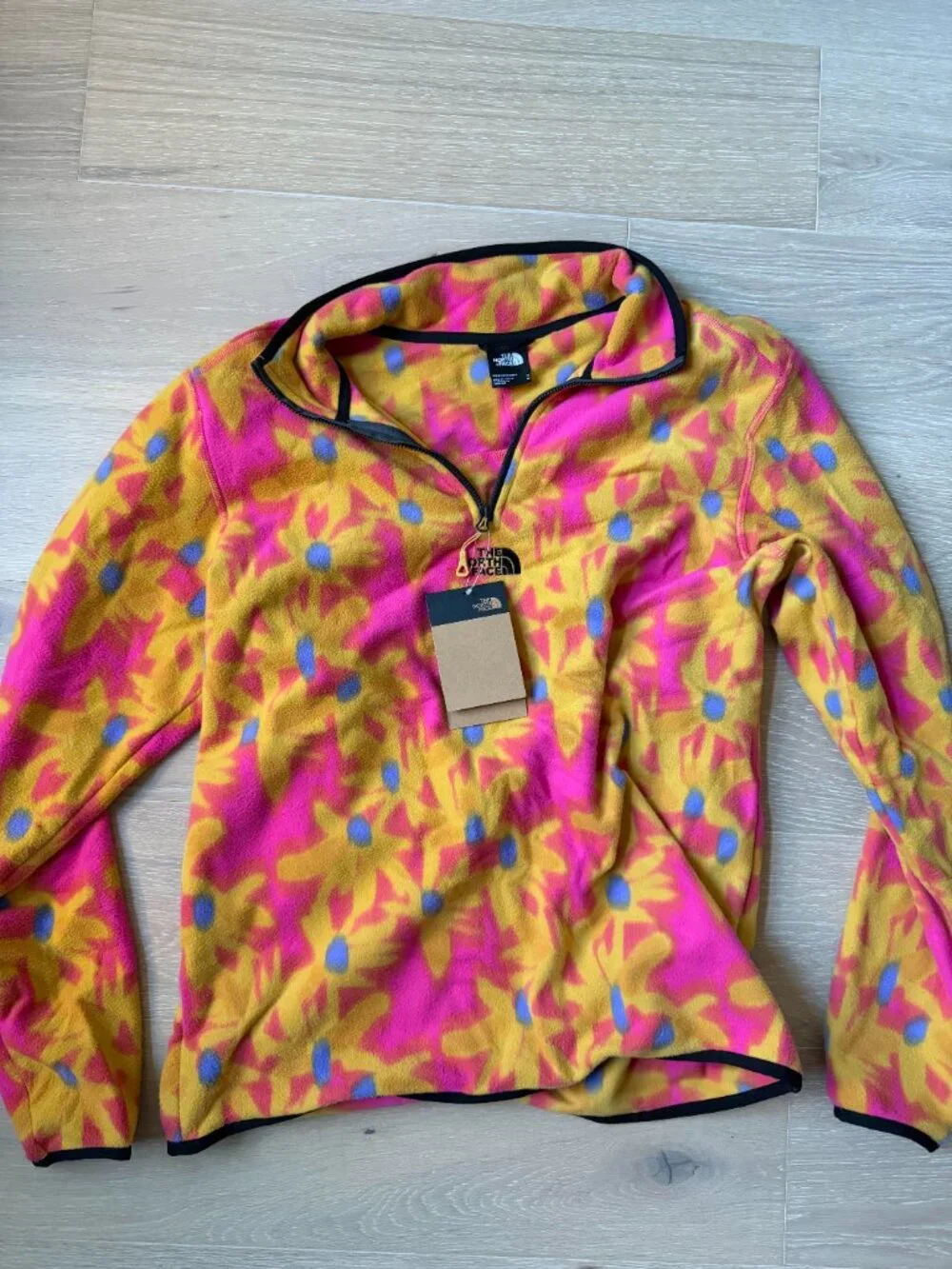 The North Face Glacier Flower 1/4 Zip Fleece Sweater Retro Streetwear - NWT - M